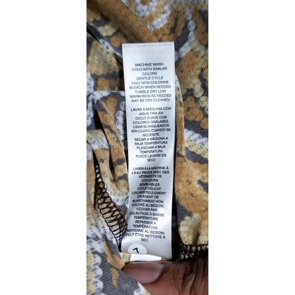 CHICO'S Sunflower Medallion Flare Sleeve Top Chicos 0 Small 4 Brown Black Gold - Picture 9 of 10